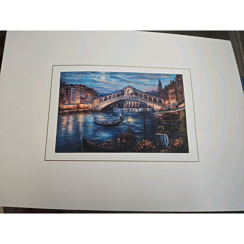 Set of 3 Venice Italy art prints, Góndolas and Canals- Purchased in Italy